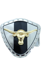 Shield Texas Longhorn Metal Belt Buckle