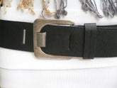 Black Hip Elastic Faux Leather Belt Square Buckle New Women Unique Fashion Accessories XS To L - alwaystyle4you - 7