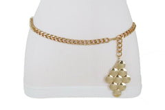 Women Gold Metal Chain Grape Retro Charm Skinny Narrow Waistband Belt M-XL