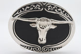 New Men Big Belt Buckle Western Cowboy Black Bull Skull Long Texas Horn Cow TX - alwaystyle4you - 7