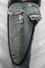 Black Metal Links Extra Long Wallet Chains KeyChain Jeans Classic Biker Motorcycle Accessory New Men Style - alwaystyle4you - 3