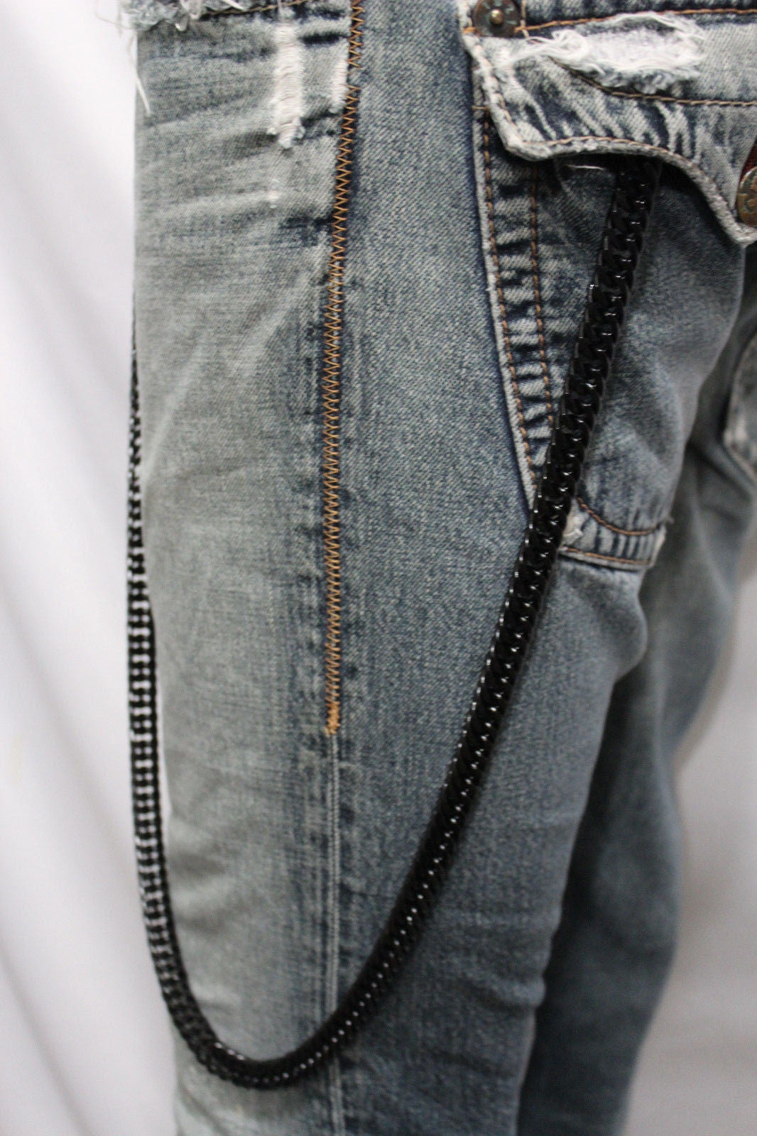 Black Metal Links Extra Long Wallet Chains KeyChain Jeans Classic Biker Motorcycle Accessory Men Style - alwaystyle4you - 6