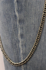 Silver Long Metal Wallet Chains KeyChain Double Clasp Strong Heavh Duty Chains Motorcycle Biker Jeans Punk Rocker New Men Fashion - alwaystyle4you - 2