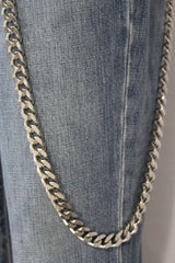 Silver Metal Wallet Key Chain Classic Chunky Extra Long Biker Rocker Punk Trucker Jeans New Men Style - alwaystyle4you - 3