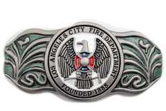 NEW Silver Metal Extra Long Los Angeles LA Fire Department 1888 Belt Buckle Men Accessories