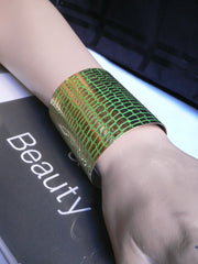 Gold Metal Sexy Dressy Unique Chic Wide Cuff Bracelet Green Flexible New Women Fashion Jewelry Accessories - alwaystyle4you - 2