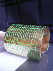Gold Metal Sexy Dressy Unique Chic Wide Cuff Bracelet Green Flexible New Women Fashion Jewelry Accessories - alwaystyle4you - 3