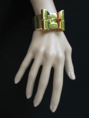 Gold Metal Bracelet Cuff Two Double Bows New Women Fashion Jewelry Accessories - alwaystyle4you - 3