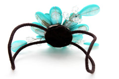 Blue Turquoise Beads Elastic Bracelet Flower Cuff Band New Women Fashion Jewelry Accessories - alwaystyle4you - 3