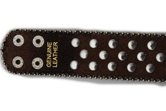 Brown Leather Bracelet Metal Studs Multi Gold Rhinestones New Women Fashion Jewelry Accessories - alwaystyle4you - 4