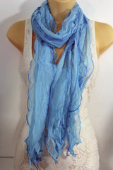 Green Black Purple Blue Long Soft Fabric Scarf Wrap Fancy Neck Tie Dressy