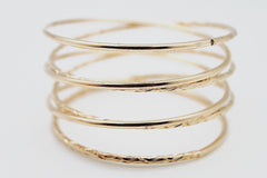 Gold Skinny Metal Retro Bangle Cuff Bracelet Spring Shape Trendy New Women Fashion Jewelry Accessories - alwaystyle4you - 4