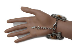 Gold Silver Braided Metal Chain Bracelet 3 Tone Rows New Womwn Fashion Jewelry Accessories - alwaystyle4you - 3