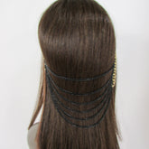 Gold Long Silver Black Head Chain Sides Clips Multi Waves Drops Strands