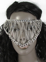 Silver Metal Eye Cover Half Face Elastic Mask Thick Halloween