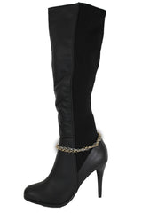 Silver Gold Metal Chain Boot Bracelet Shoe Bling Women Western