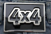 Silver Black Large Square Big Sing 4X4 Western Hip Hop Belt Buckle Men