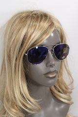 Silver Frame Green Blue Unique Sunglasses Retro Aviator Summer Men Accessories