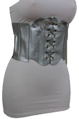 Faux Leather Wide Sexy High Waisted Corset Belt