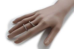 Silver Gold Band Elastic Short Chain Rhinestones Plate Double Ring Women Unique