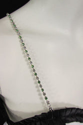 Silver Metal Bra Straps Decorative Lingerie Green Blue Pink Rhinestones