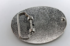 Silver Metal Casual Black Leather American Big Eagle Head Belt Buckle Western Unisex Accessories