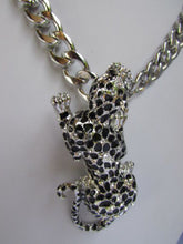 Silver Metal Chains Big Tiger Leopard Cheetah Body Trendy Necklace