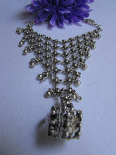 Silver Metal Hand Chain Bracelet Multi Small Balls Mini Flowers