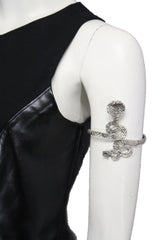 Silver Metal Long Tael Snake Bangle Upper Arm Cuff Bracelet