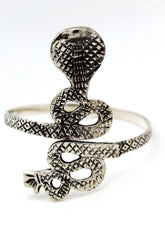 Silver Metal Long Tael Snake Bangle Upper Arm Cuff Bracelet