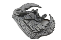 Silver Metal Motorcycle Biker Hell Wheels Skeleton Wings Men Accessories
