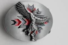 NEW Silver Metal Native American Indian Dance Warrior Oval Belt Buckle Men Accessories