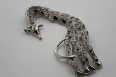 Rhinestone Giraffe Brooch