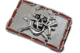 Silver Metal Skull Skeleton Bone Pirate Belt Buckle Halloween Sexy Ladies Men