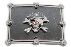NEW Silver Skulls Skeleton Black Pirate Death Big Gothic Halloween Men Women Western