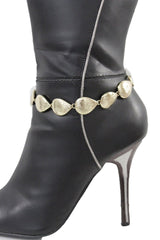 Rain Tear Drop Shaped Gold Metal Boot Chain