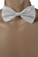 White Fabric Neck Bow Tie Tuxedo Costume Men Women Teens And Kids
