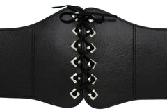 Women Elastic Waistband Wide High Waist Dressy Chic Fashion Corset Belt Size S M