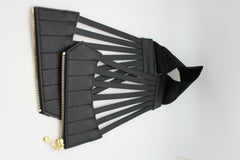 Black Women Corset Fashion Belt Elastic Wide Stretch Waistband Hip High Waist S