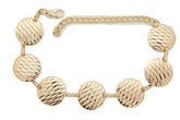 Gold Metal Chain Boot Bracelet Shoe Anklet Circle Charms