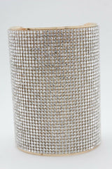 Women Gold Metal Cuff Bling Bracelet Silver Shinny Flirty Party