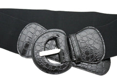 Women Hip High Waist Sexy Fashion Black Color Belt Big Round Buckle Size M L XL