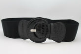 Women Hip High Waist Sexy Fashion Black Color Belt Big Round Buckle Size M L XL