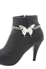 Simple Silver Butterfly Charm Boot Chain