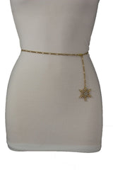 Silver Metal Chain Belt Christmas Winter Snow Flake Charm Hot Women Fashion Accessories XS-M & Plus Size M-XL - alwaystyle4you - 23