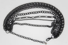 Women Western Boot Black Metal Chain Bling Style Shoe Bracelet Charm Wrap Around