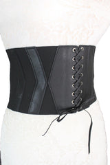 Dark Brown / Black / Brown / Gold Faux Leather Elastic Back Wide Corset Hip High Waist Belt Women Fashion Hot Accessories S M - alwaystyle4you - 2