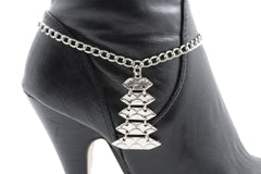 Silver Metal Boot Bracelet Chains Christmas Tree Bling Anklet Charm Heels Women Fashion Jewelry - alwaystyle4you - 1