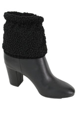 White Black Gray Pair Boots Cover Toppers Fabric Slip On Booties Warmer Knit