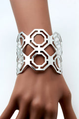 Gold / Silver Thin Metal Hand Cuff Bracelet Geometric Shapes New Women Fashion Jewelry Accessories - alwaystyle4you - 2